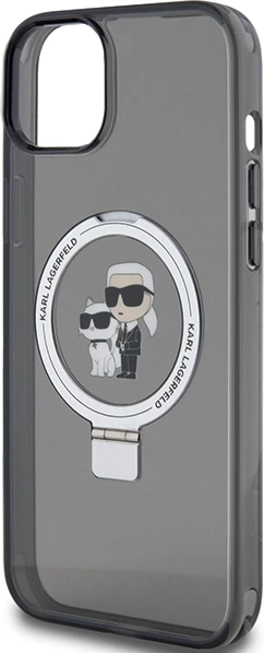 Mbështjellës Karl Lagerfeld Ring Stand Karl&Choupette MagSafe për iPhone 14/15/13, i zi