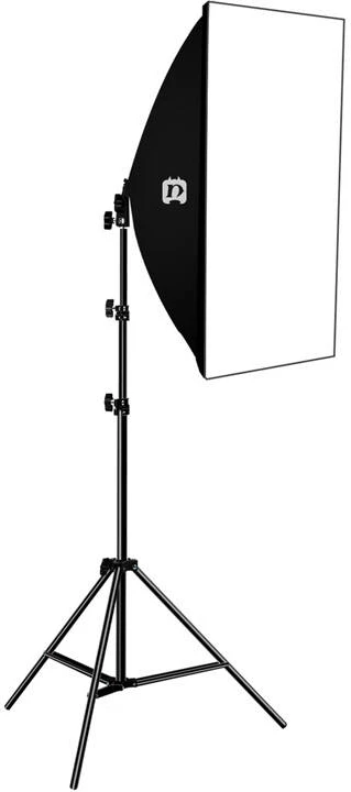 Set studio Puluz PU5070EU me softbox LED 50x70cm, tripod, llambë LED 30W, bardhë
