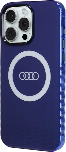 Mbështjellës Audi IML Big Logo MagSafe për iPhone 15 Pro Max, Blu
