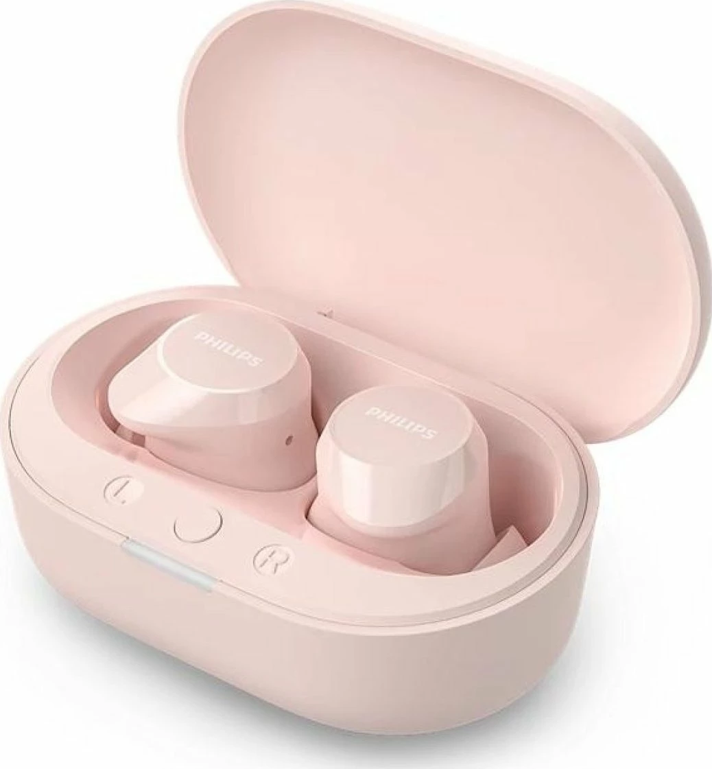 Kufje Philips TAT1209PK/00, true wireless Bluetooth, in-ear, mikrofon, IPX4, 6+12 h, rozë, set me kuti karikimi