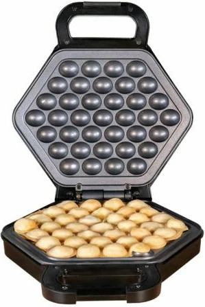 Aparat për waffle bubble, UNOLD, Bobby 48245, 700 W, rrotullim 180°, veshje jo-ngjitëse, e zezë/argjend