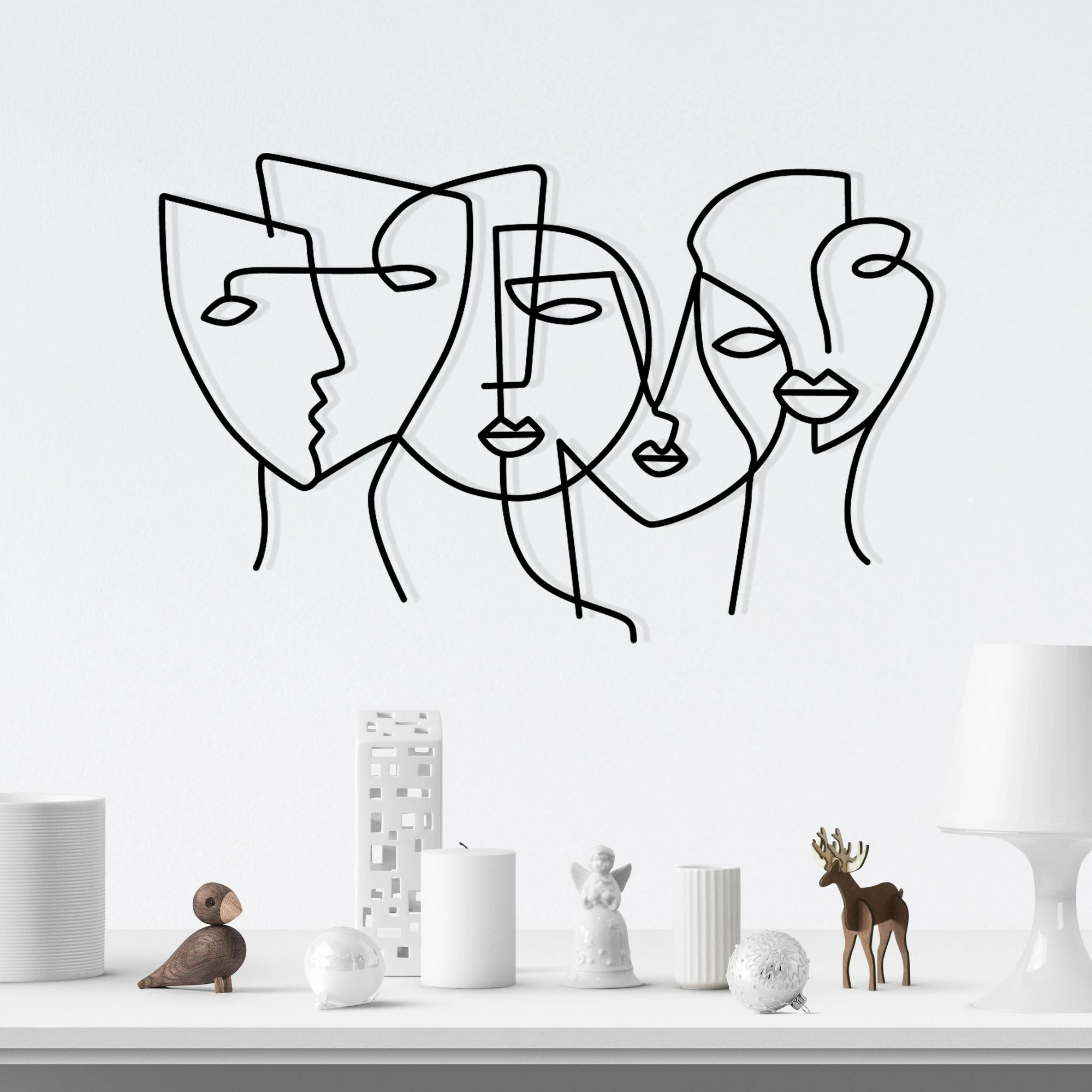 Aksesor dekorativ metalik për mur Wallity, Adrianus, ngjyrë e zezë