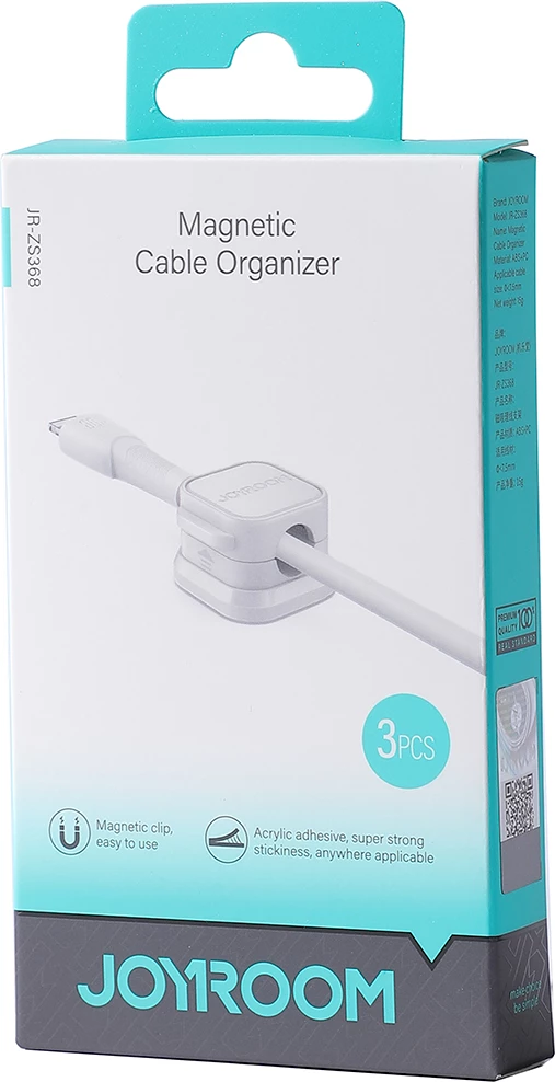 Organizues magnetik kabllosh Joyroom JR-ZS368, 3 copë, Bardhë