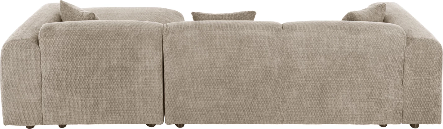 Divan qoshe BRICKEN FH3275.01R, pëlhurë bezhë, 110-282x98-160x72H cm