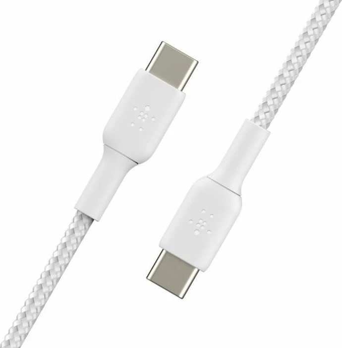Kabllo USB-C në USB-C Belkin CAB004bt1MWH 1 m USB 3.0 me thurje, e bardhë
