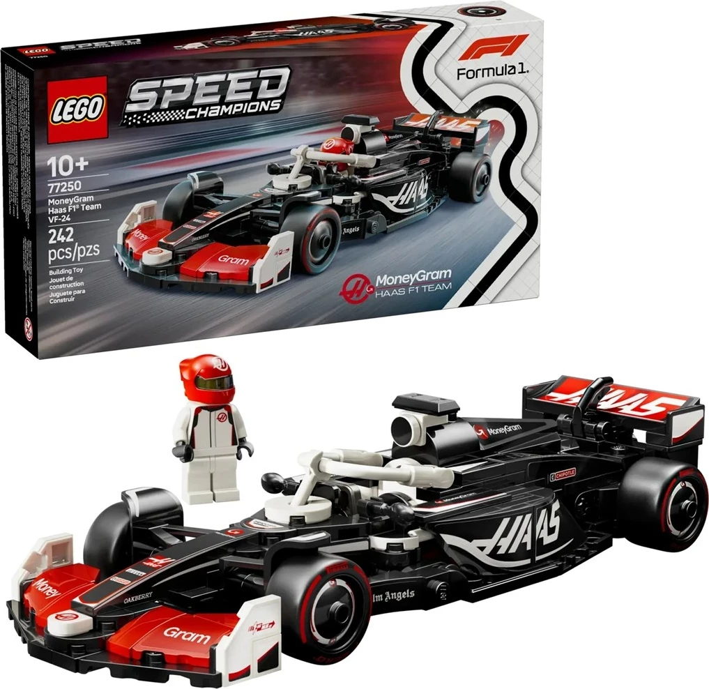 Set LEGO Speed Champions MoneyGram Haas F1 Team VF-24, 77250, 242 pjesë, me minifigurë
