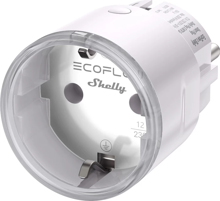 Prizë inteligjente EcoFlow x Shelly Smart Plug, Wi-Fi/Bluetooth, e bardhë