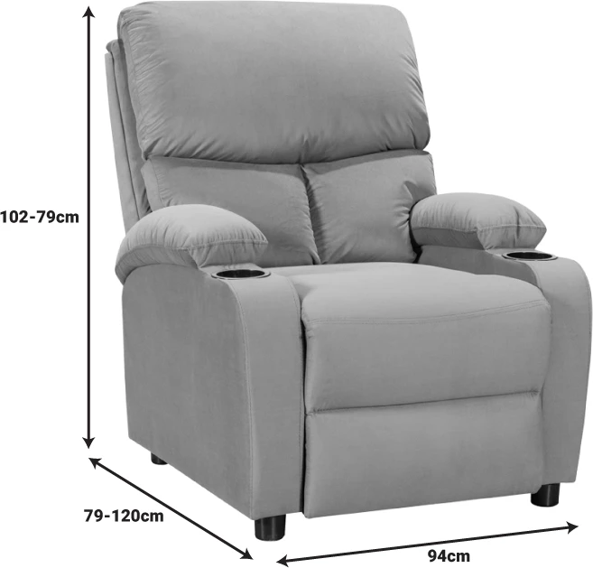 Karrige relaksuese me mbajtëse gotash Gartia kadife ngjyrë mollë e kalbur 79x94x102cm