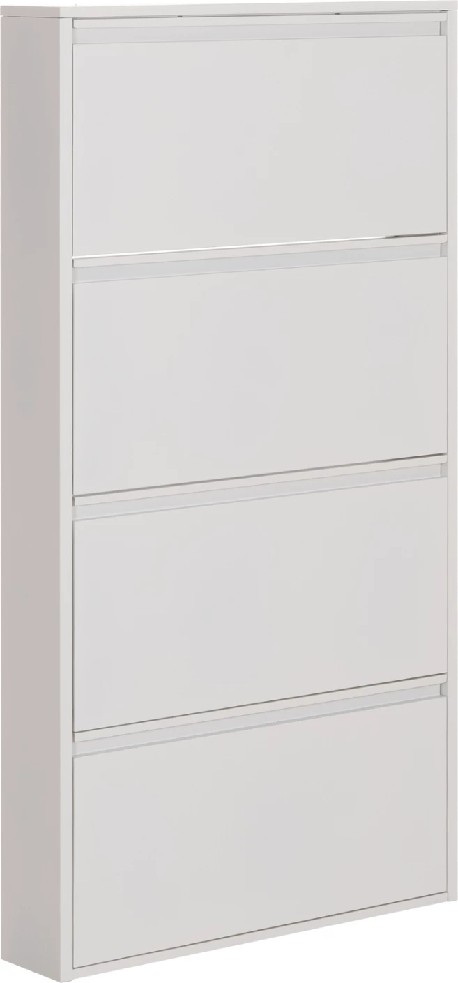 Dollap këpucësh metalik, i bardhë, 4 dyer magnetike, STARK FH6634.02, 71x15x137cm