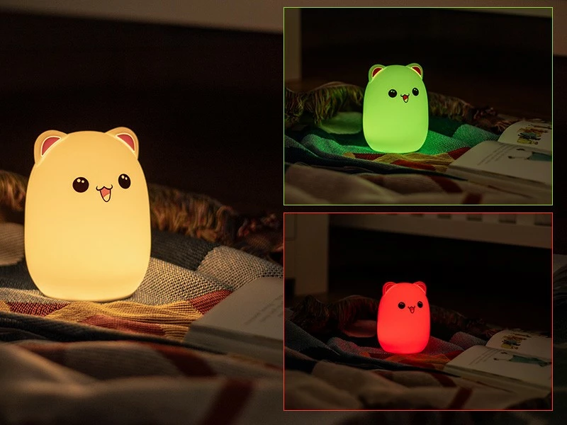 Llambë nate Tracer Teddy Bear, LED, me pilot, e bardhë