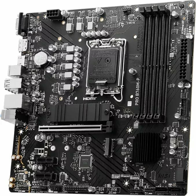 Pllakë amë MSI PRO B760M-P Micro ATX, 4x RAM DDR5, 4x SATA 3, HDMI/DisplayPort/VGA