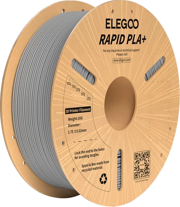 Filament 3D Elegoo Rapid PLA+, 1.75 mm, 1 kg, Gri
