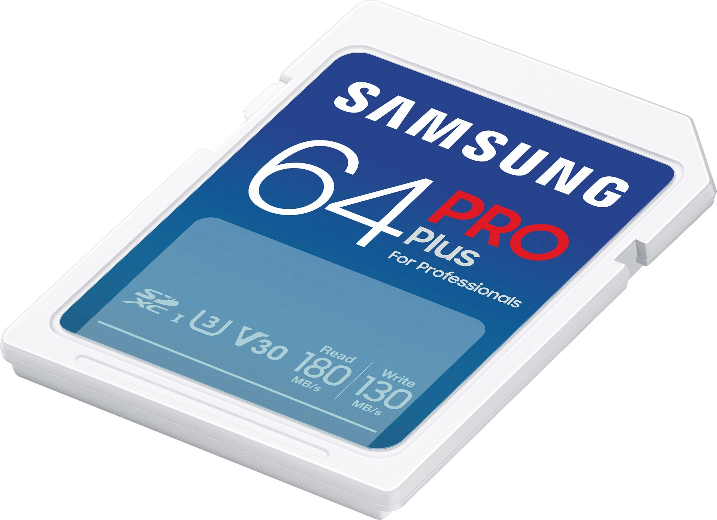 Kartelë SD Samsung PRO Plus 64GB, UHS-I, Class 3, V30, e bardhë