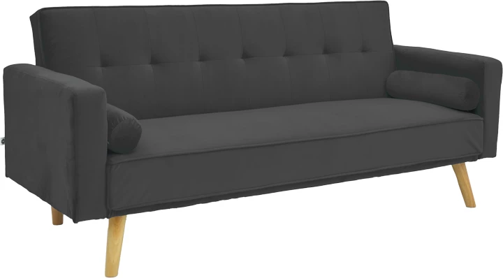 Divan-krevat Success 3-ulës, material kadife, ngjyrë antracit, 190x80x84cm