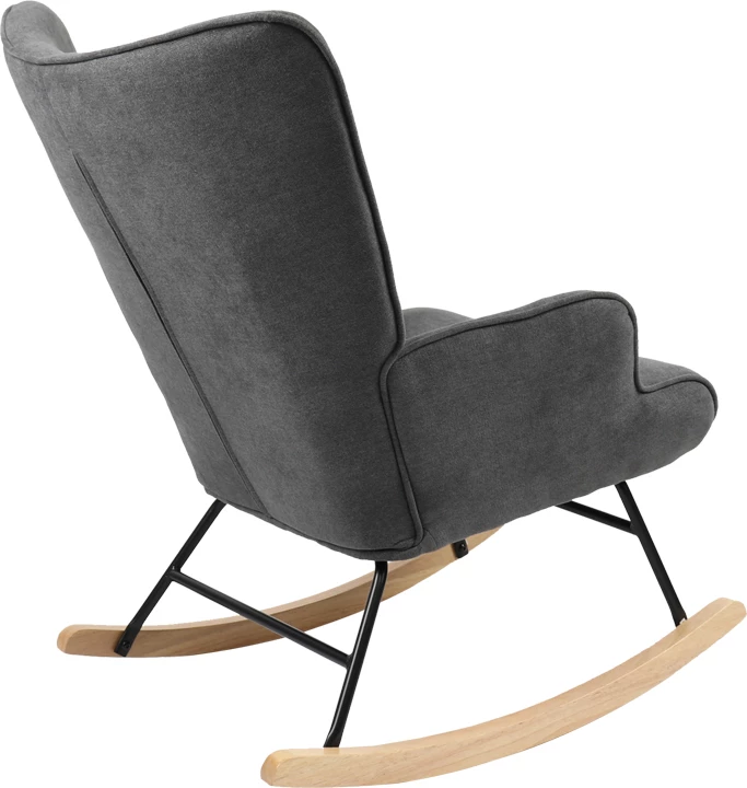 Karrige lëkundëse Georgia, pëlhurë, ngjyrë gri e errët-natyrale, 75x71x95cm