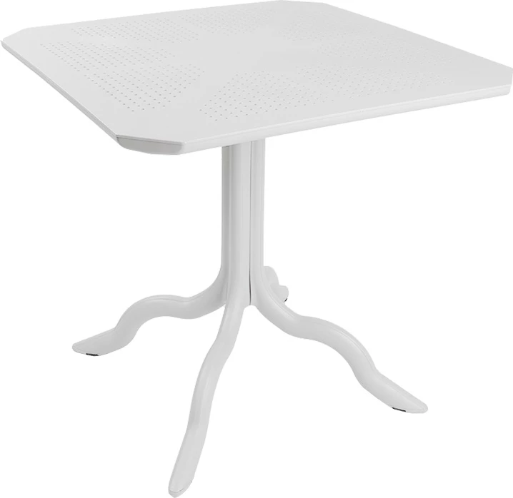 Tavolinë me karrige për terasë, Icon-Fontline, set prej 5 copësh, PP, ngjyrë e bardhë