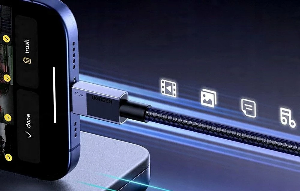 Kabllo USB-C në USB-C Ugreen L512 2 m 100W PD 3.0 e zezë (45064)