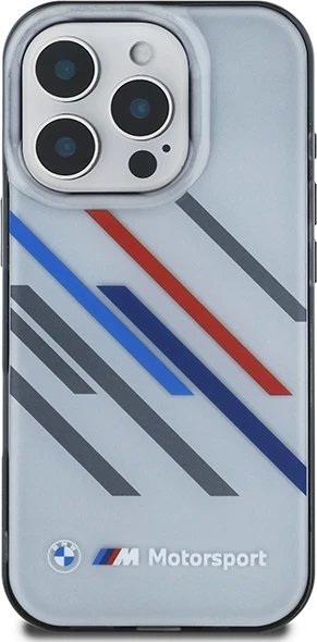 Mbështjellës BMW Motorsport IML Random Stripes për iPhone 16 Pro, Gri