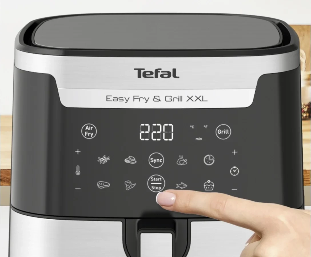 Fritezë me ajër dhe grill Tefal EY801D15 2-in-1 6.5L XXL, inox/zezë