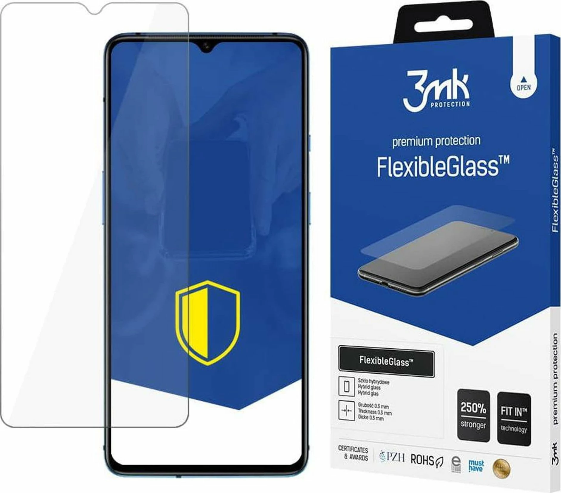 Xham mbrojtës fleksibël 3MK FlexibleGlass për Apple iPhone 16, 0.3mm, 7H, set 1 copë