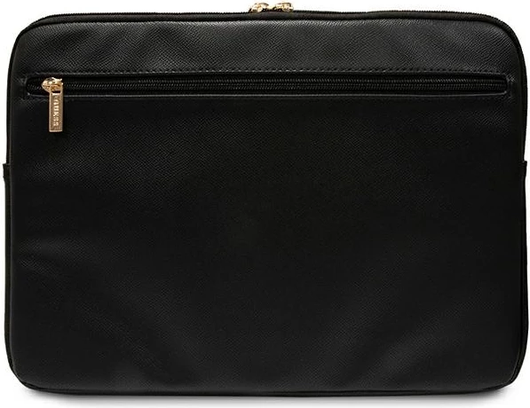Mbështjellës laptopi Guess ZIP Leather Triangle, 14 inç, lëkurë ekologjike, e zezë