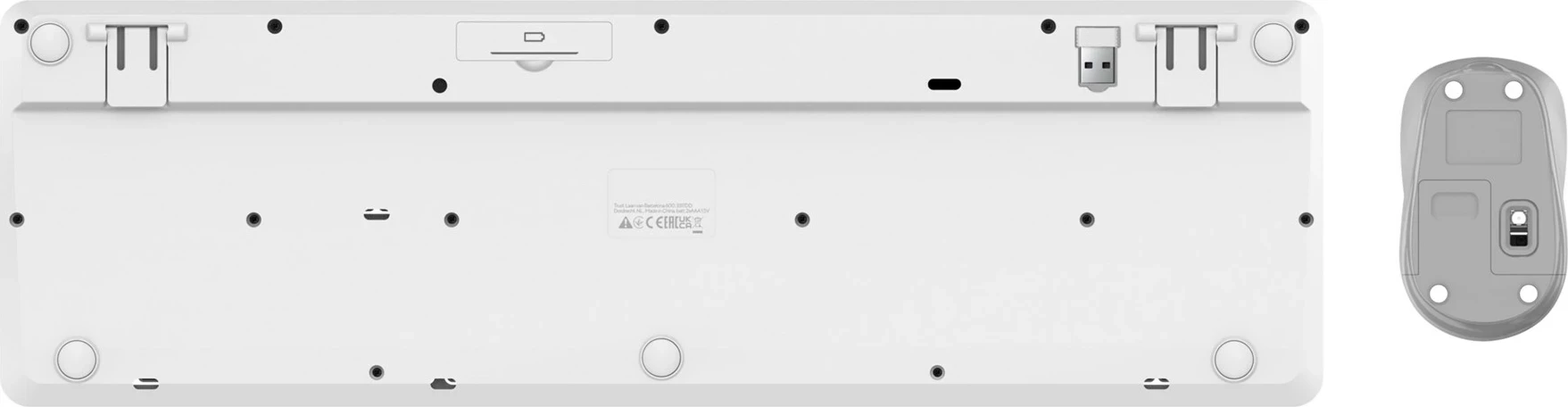 Set tastierë me maus Trust Ody II, Wireless, QWERTY US, Bardhë