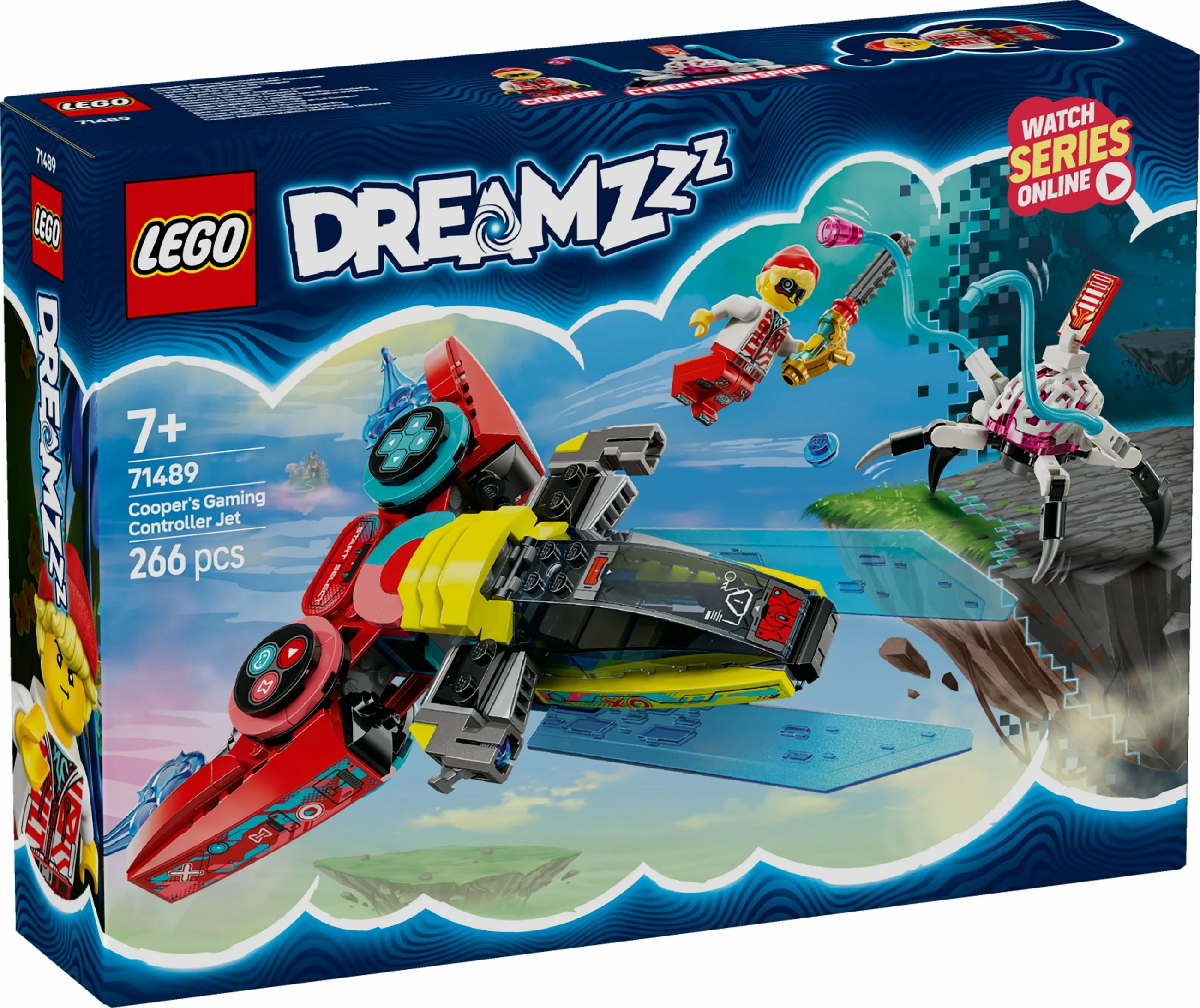 Set ndërtimi LEGO DREAMZzz 71489, Cooper's Gaming Controller Jet, 266 pjesë, shumëngjyrësh