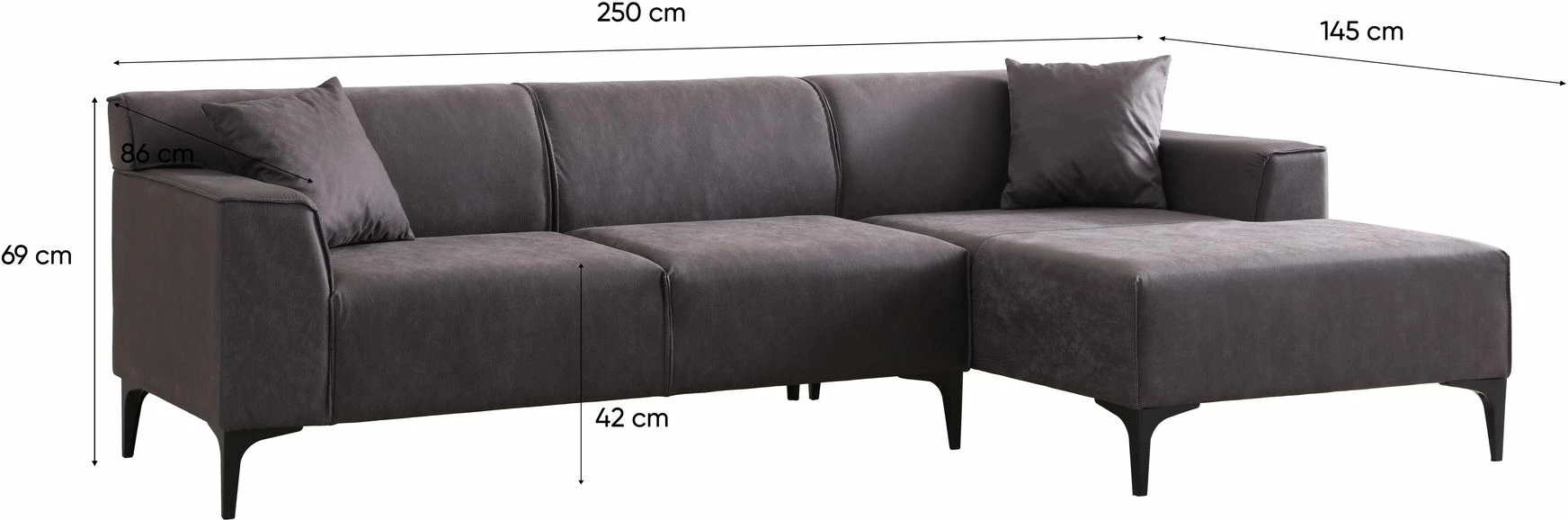 Këndare Petra R, ngjyrë antracit, Atelier del Sofa