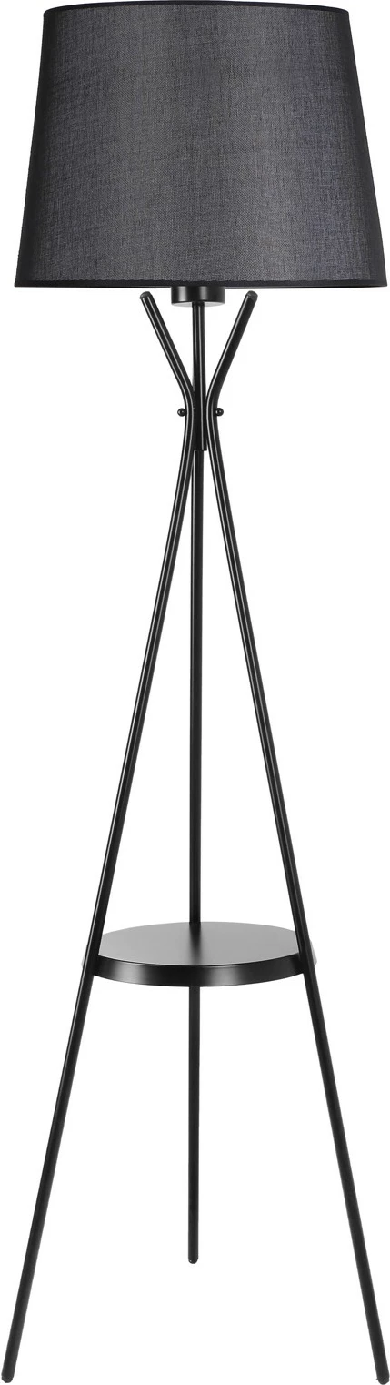 Llambë dyshemeje Opviq, Venedik Sehpalı, e zezë, abazhuri piramidë, hasër, me abazhure të zezë