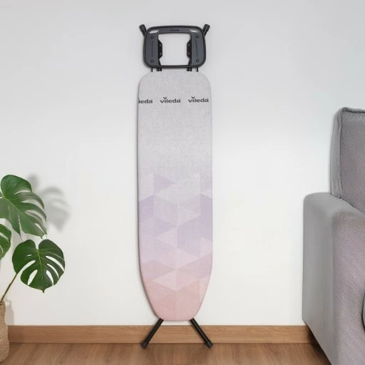 Dërrasë hekurosjeje Vileda Diamond S, 114x33 cm, me mbajtëse hekuri, e zezë/rozë/vjollcë/bardhë