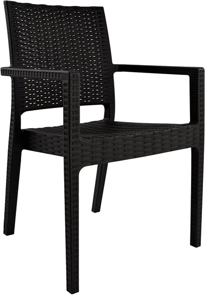 Karrige me krahë polipropileni, ngjyrë kafe e errët, FH5134.02, 57x55,5x89 cm