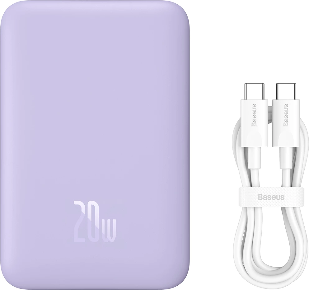 Powerbank Baseus Magnetic Mini 10000mAh 20W, USB-C, vjollcë me kabllo USB-C