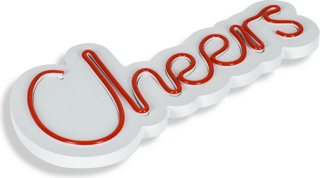 Dekor dritash LED plastike, Cheers, ngjyrë e kuqe