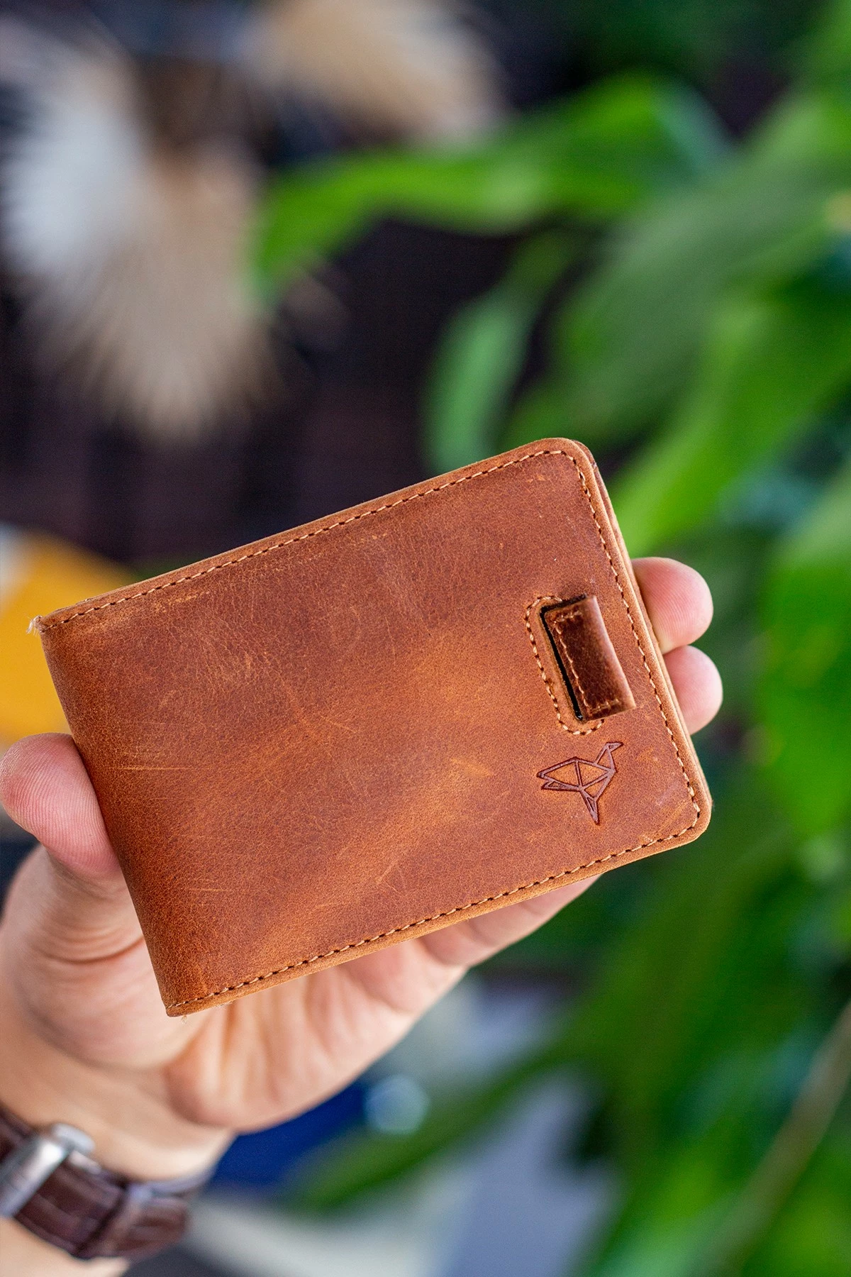 Portofol për meshkuj, lëkurë natyrale, ngjyrë tan, Celtic Crazy, Zoozie Bags