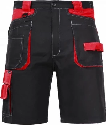 Pantallona të shkurtra pune Lahti Pro L4070404, 100% pambuk 245g, XL, zi/kuqe