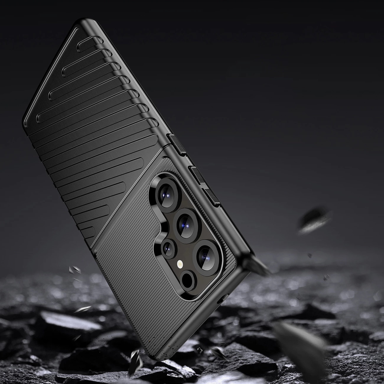 Mbështjellës Hurtel Thunder Case për Samsung Galaxy S25 Ultra, TPU, i zi