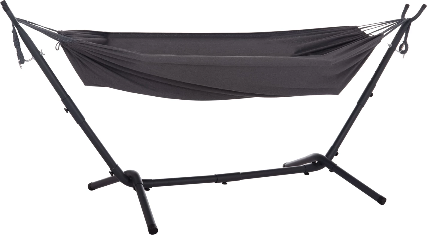 Hamake CRAVE, kornizë metalike antracit, pëlhurë gri e errët, 265x93x105cm