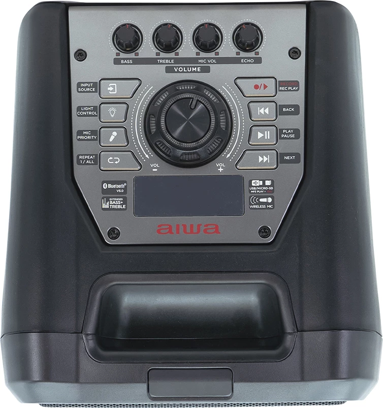 Altoparlant Bluetooth Aiwa KBTUS-400 50W RMS / 400W PMPO me RGB LED, set me 2 mikrofonë + telekomandë, i zi