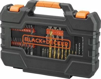 Set burgjish për shpim Black+Decker A7231, HSS TiN për metal/drurë/beton, 76 copë