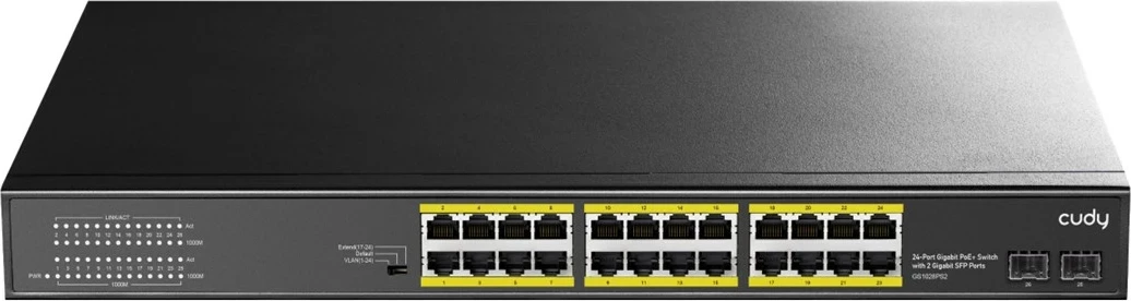 Switch Cudy GS1028PS2, Gigabit Ethernet, PoE, Zi