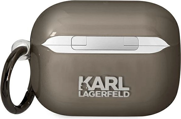 Mbështjellës Karl Lagerfeld KLAPHNIKTCK për AirPods Pro 2, me unazë, i zi