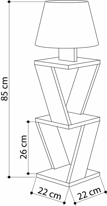Llambë dyshemeje PWL-1231, hije mocha-kafe, 22x22x85cm