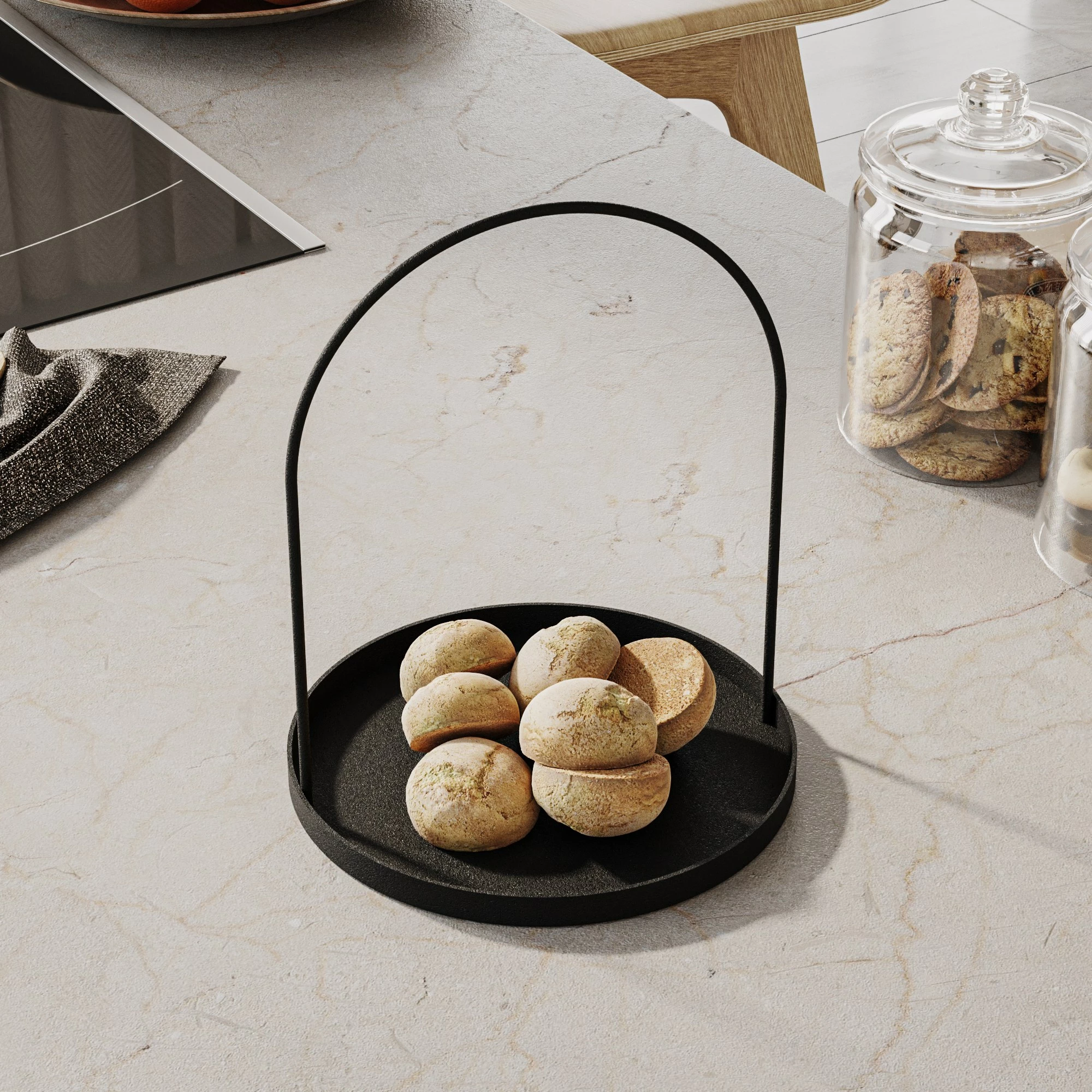 Aksesor dekorativ metalik, dizajn Aberto, ngjyrë e zezë, Kos