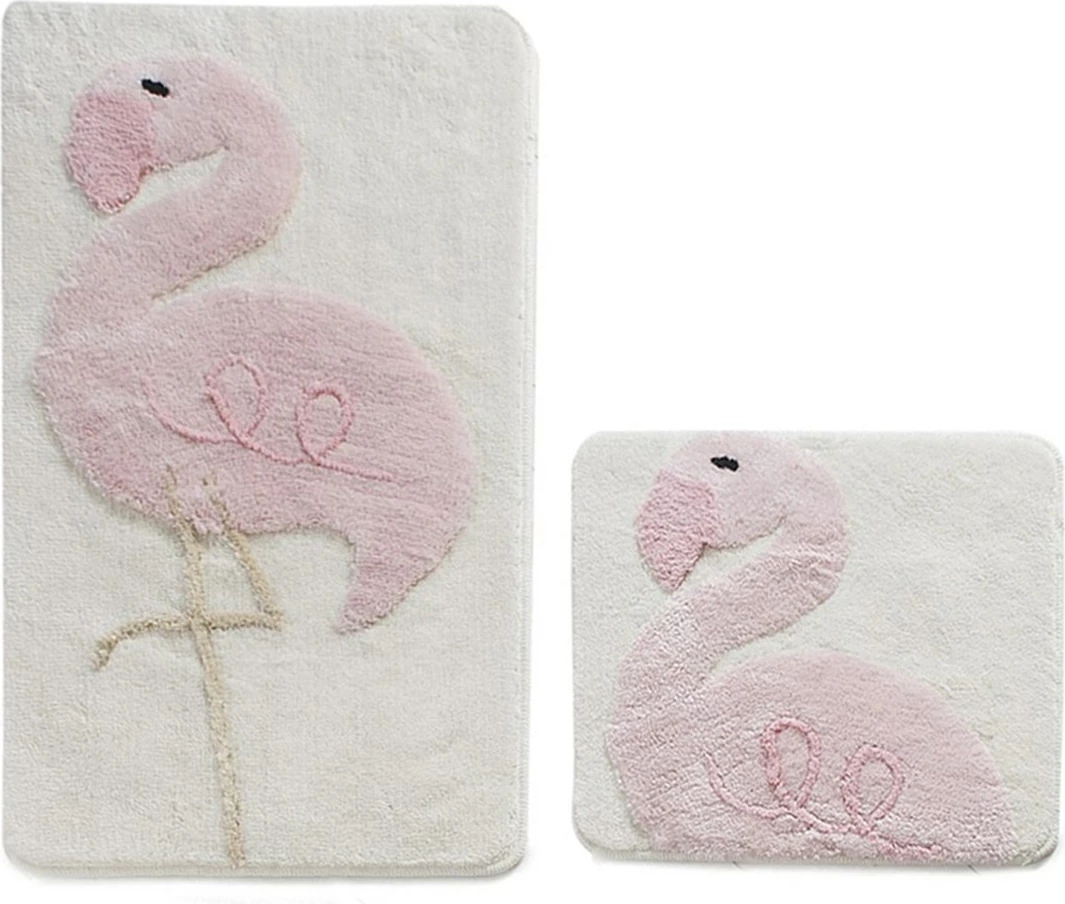 Set tapetë banjoje akrilik (2 copë), Mijölnir, Flamingo rozë