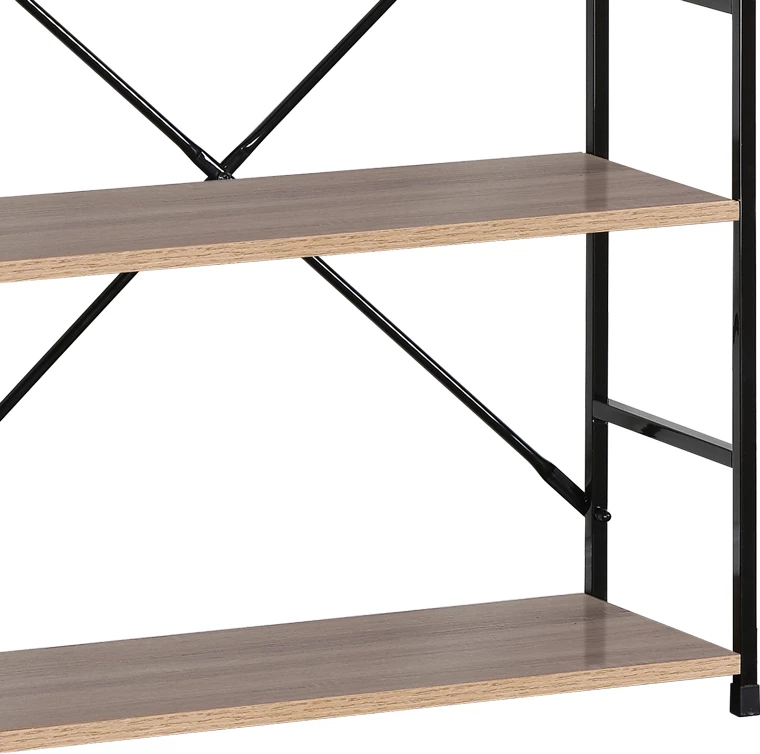 Raft librash Manlo, ngjyrë natyrale-çelik i zi, 58.6x23.5x80cm