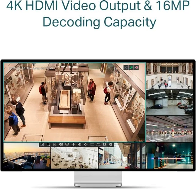 Regjistrues video rrjeti PoE 4-kanalësh, TP-Link VIGI NVR1004H-4P, 100Mbps, i zi