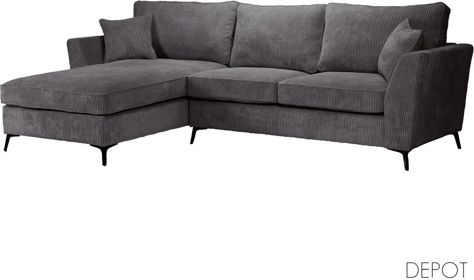 Këndare BOEL, majtas, kadife gri Lincoln 90, 280x170x92cm