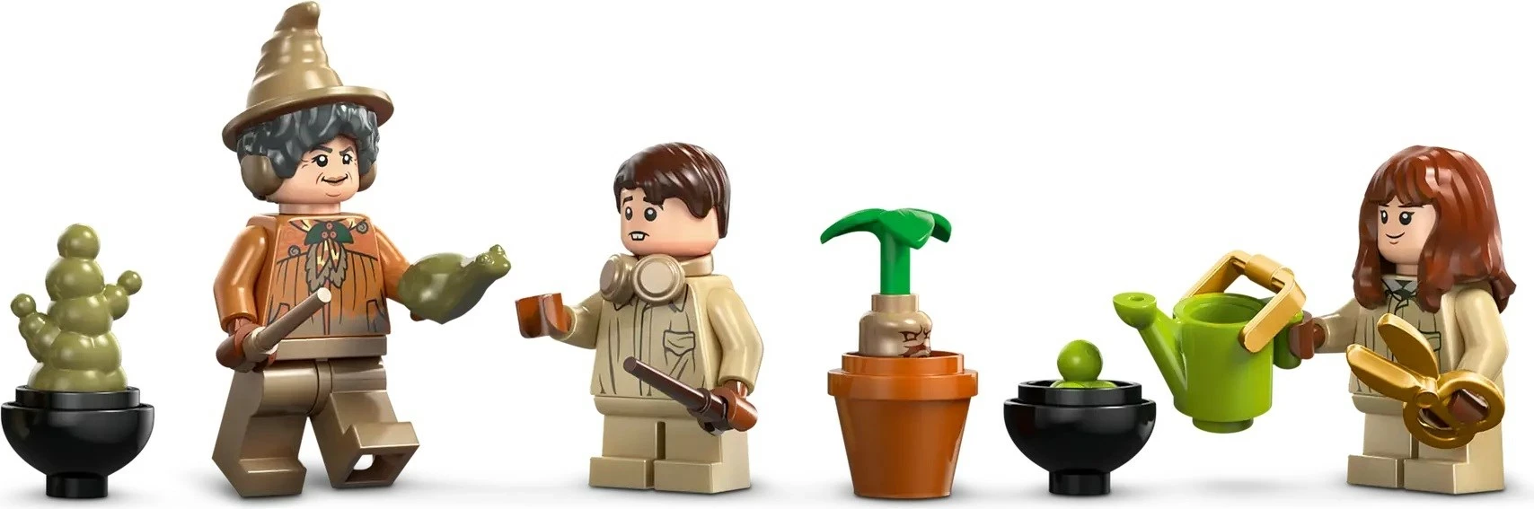 Set LEGO Harry Potter 76445 Hogwarts Castle Herbology Class, 3 minifigura