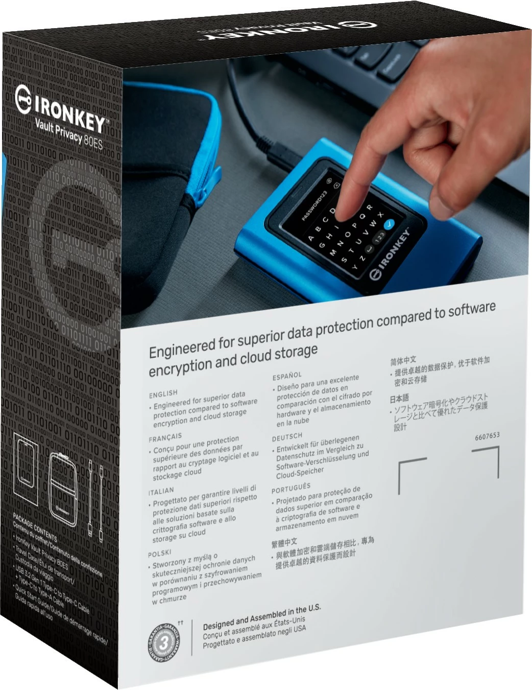 SSD i jashtëm Kingston IronKey Vault Privacy 80, 1.92 TB, USB Type-C, Blu
