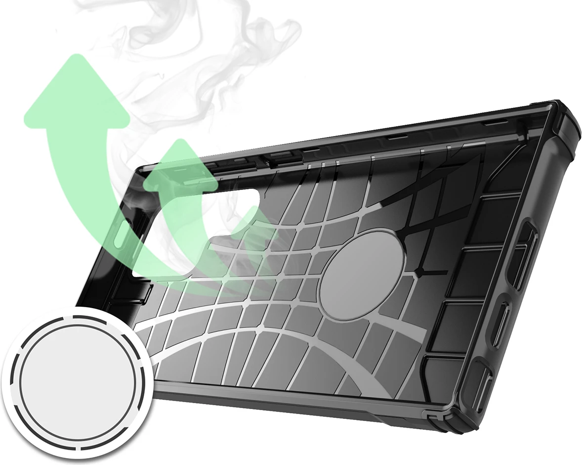 Mbështjellës Hurtel Hybrid Armor për Samsung Galaxy S25 Ultra, i zi